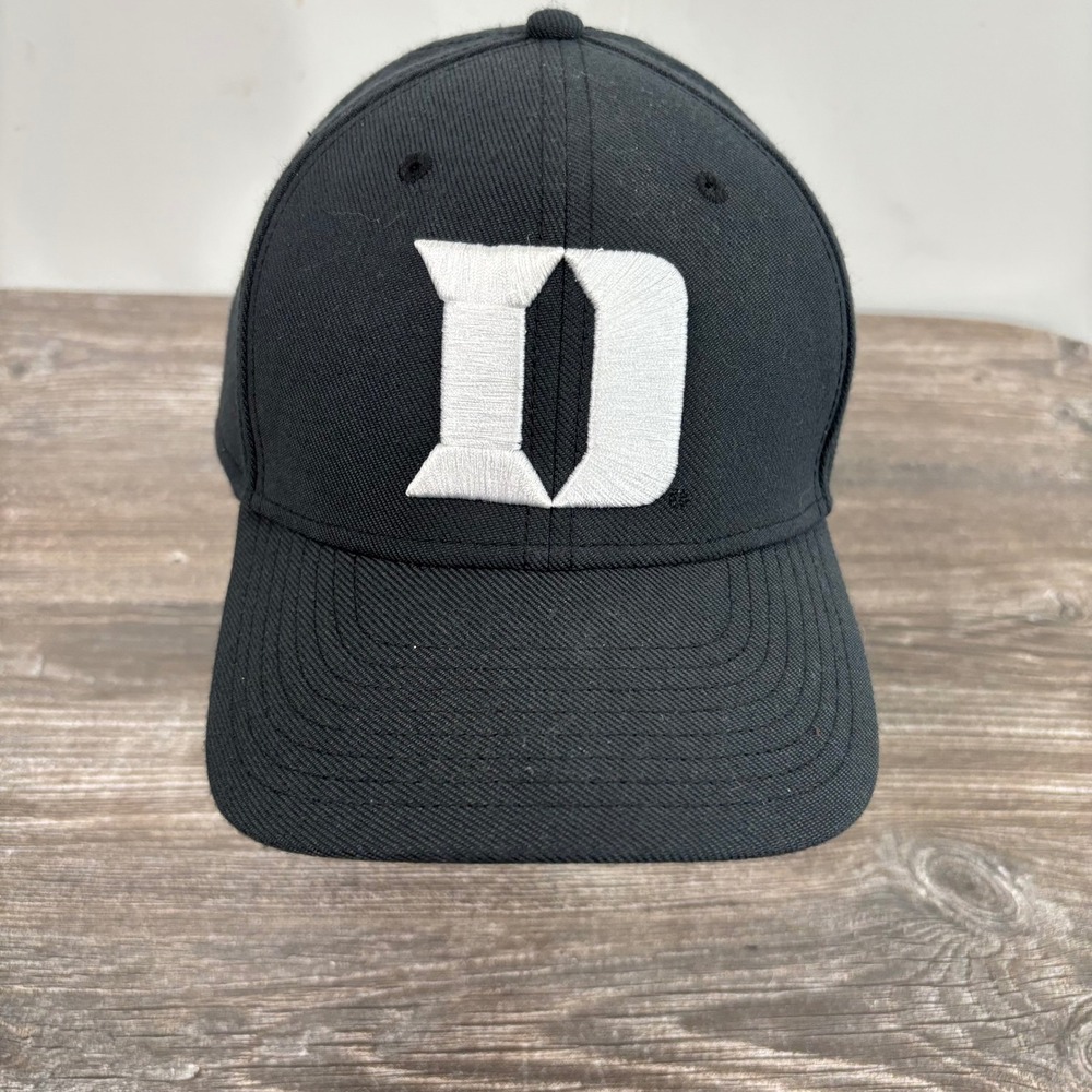 Nike Hat Duke Blue Devils Mens L/XL Black Dri-FIT Swoosh Flex Cap